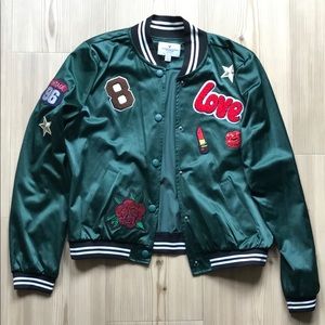 Letterman style bomber jacket